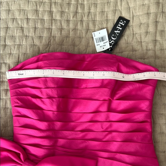 XSCAPE Women’s Women's Pink Bow-trim Ruched Strapless Gown size 4 - Picture 14 of 15